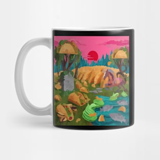 watercolor taco graveyard with horse and fish Mug